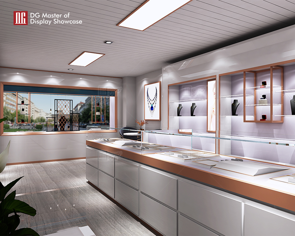 DG Showcase Producent varmt salg smykker glas showcase moderne luksus display 8