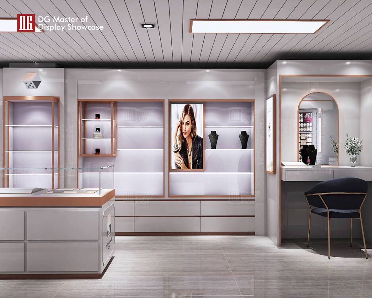 DG Showcase Producent varmt salg smykker glas showcase moderne luksus display 10