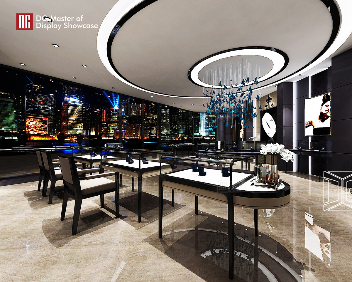 DG Showcase Custom High End Luxury jewelry showcase alahas display cabinet interior design 7