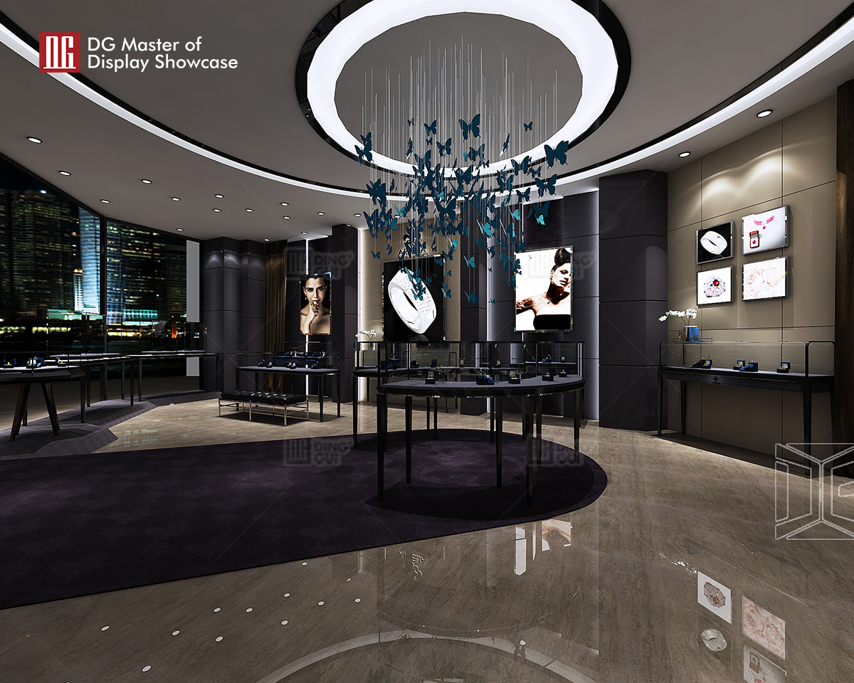DG Showcase Custom High End Luxury jewelry showcase alahas display cabinet interior design 9