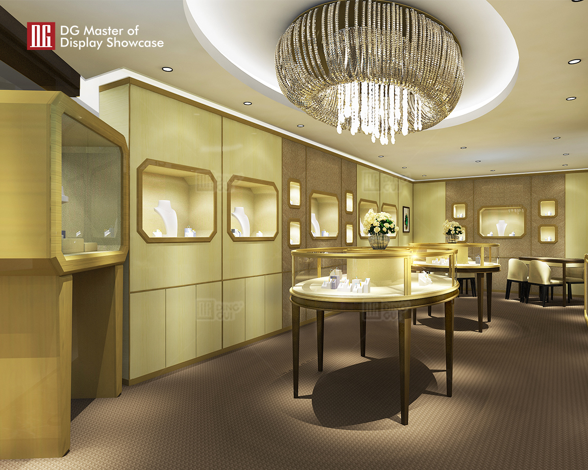 DG Showcase Luxury jewelry store showcase design jewellery display cabinet decoration 8
