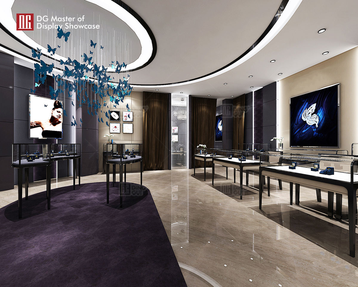 DG Showcase Custom High End Luxury jewelry showcase alahas display cabinet interior design 8