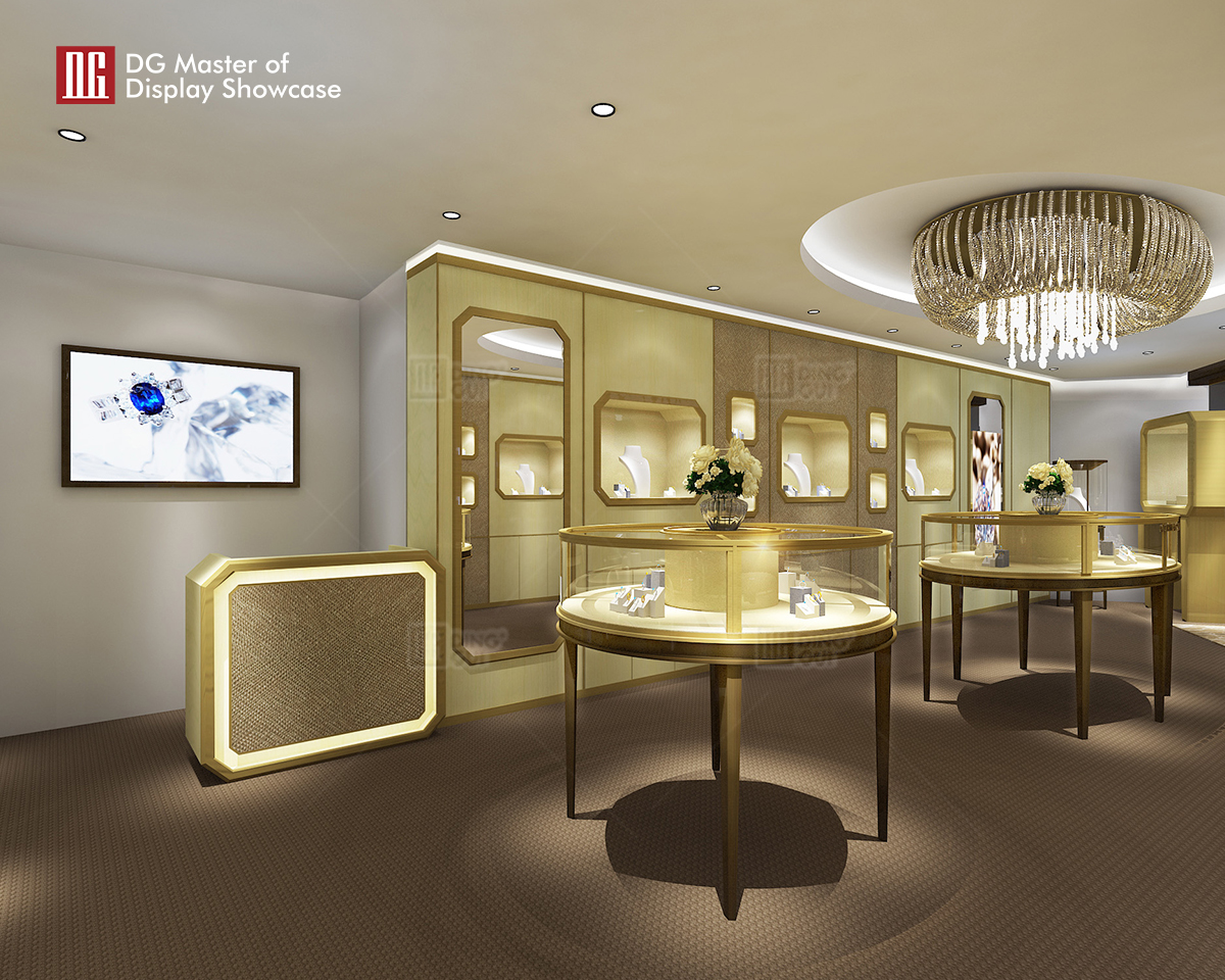 DG Showcase Luxury jewelry store showcase design jewellery display cabinet decoration 7