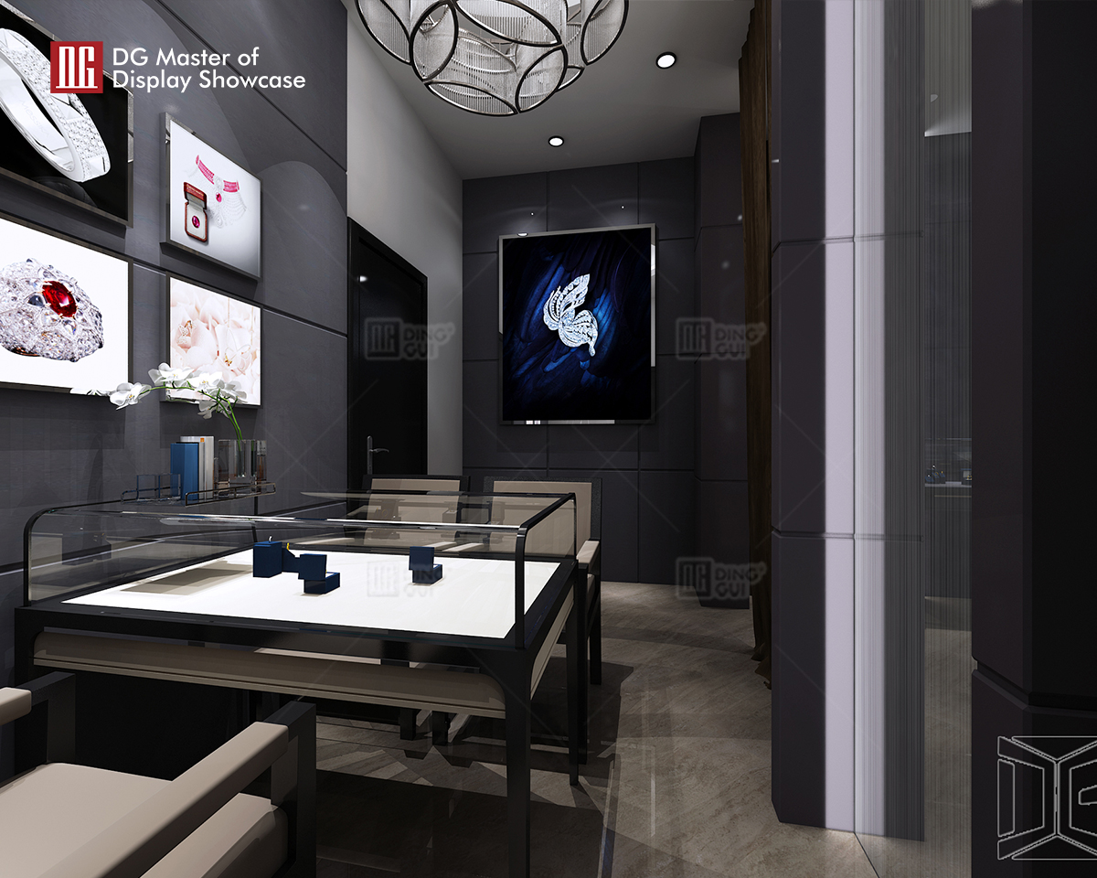DG Showcase Custom High End Luxury jewelry showcase alahas display cabinet interior design 10