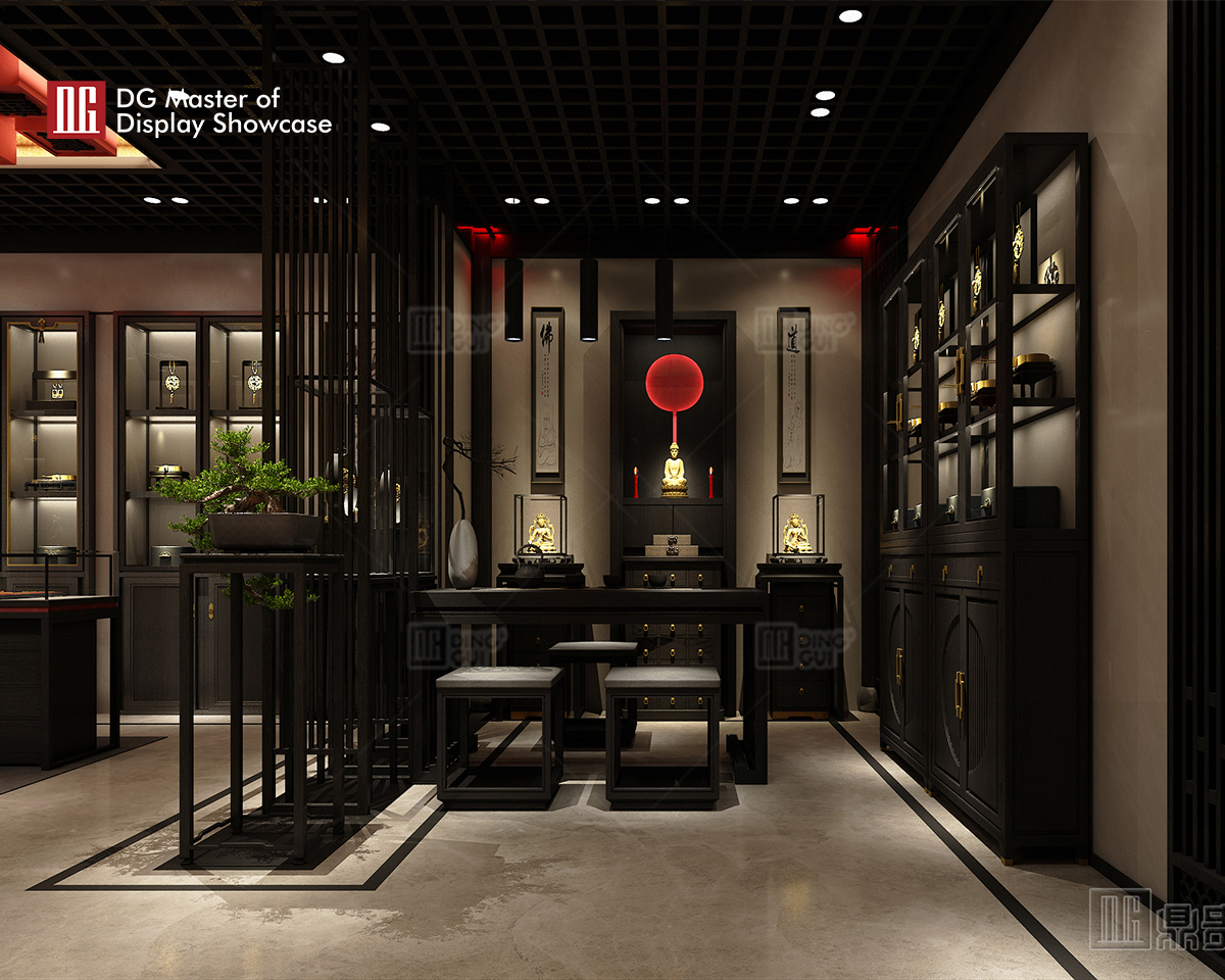 DG Showcase vitrum ornamentorum ad usum singularem, fabricator armariorum ornamentorum luxuriosorum summae qualitatis. 9