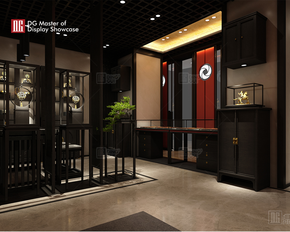 DG Showcase vitrum ornamentorum ad usum singularem, fabricator armariorum ornamentorum luxuriosorum summae qualitatis. 10