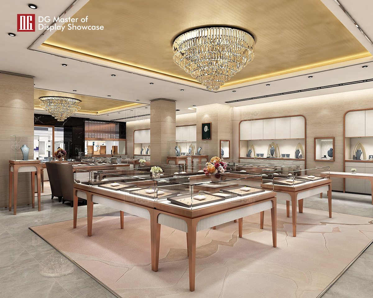 DG Showcase Tilpasset Kvalitets Smykkedisplayskab Butiksdesign Tæller Til Salg 8