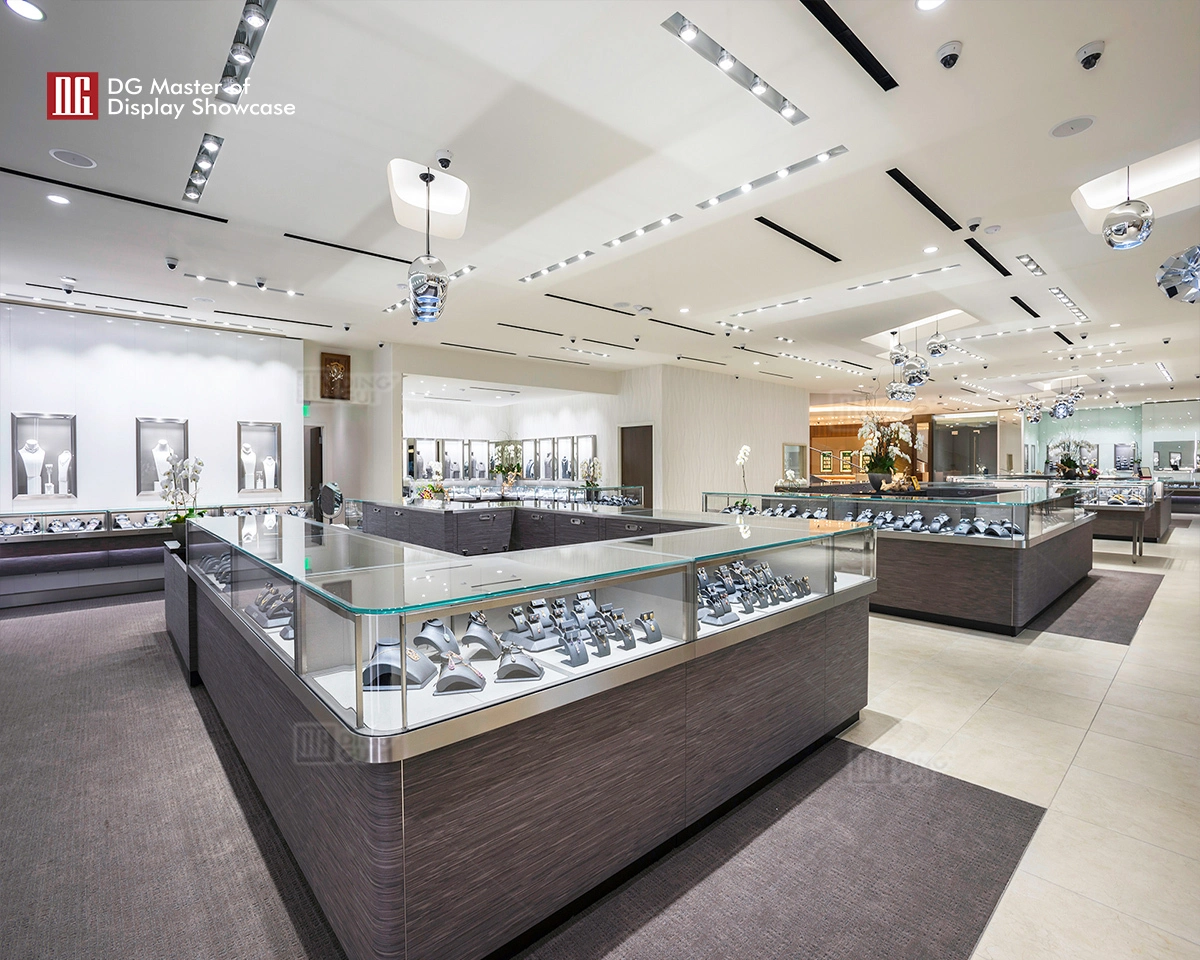 DG Showcase customized luxury jewelry store showcase modern jewellery display cabinet manufacturer 1