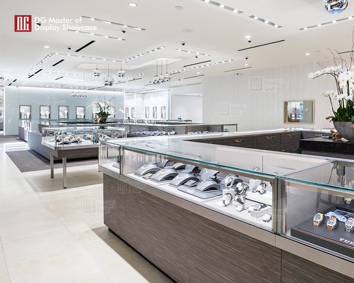DG Showcase customized luxury jewelry store showcase modern jewellery display cabinet manufacturer 7