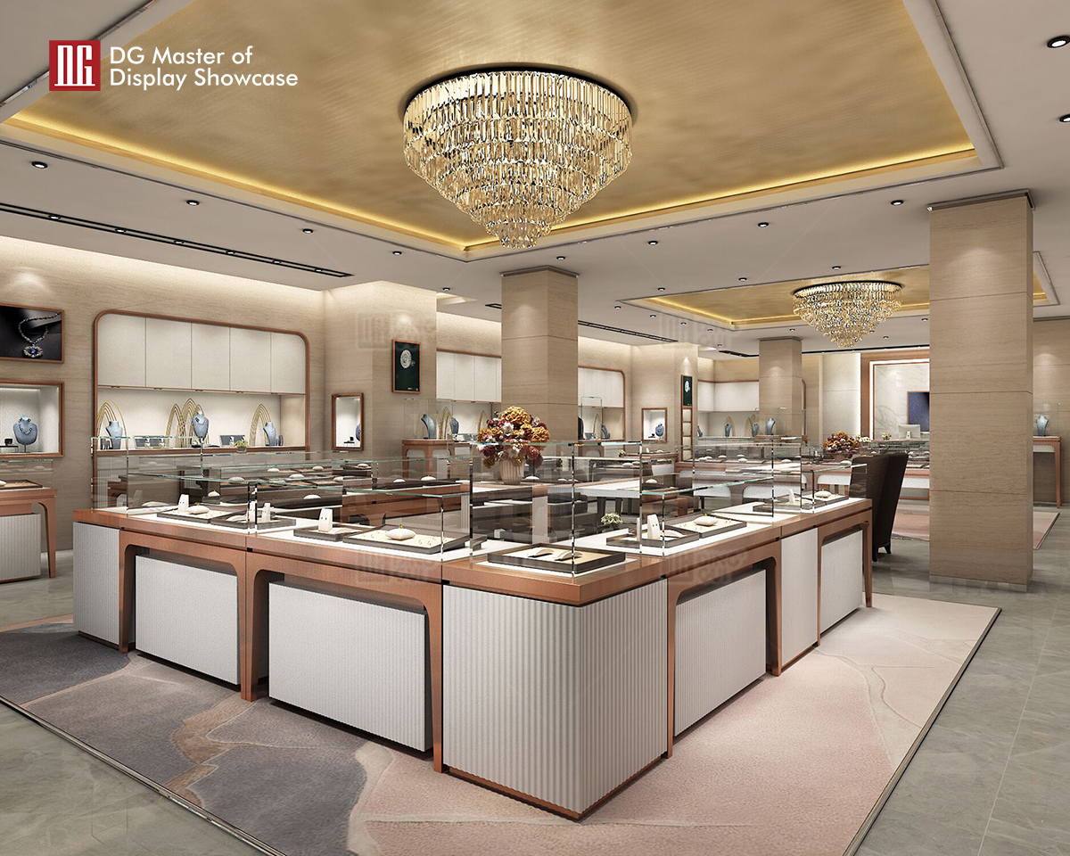 DG Showcase Tilpasset Kvalitets Smykkedisplayskab Butiksdesign Tæller Til Salg 6