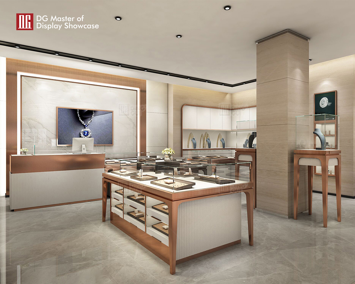 DG Showcase Tilpasset Kvalitets Smykkedisplayskab Butiksdesign Tæller Til Salg 9