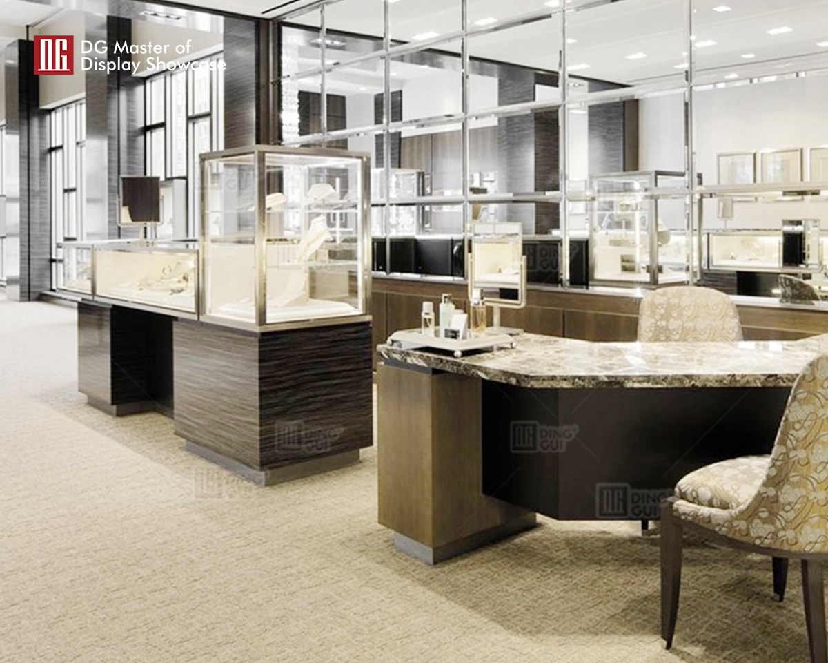 DG Showcase customized luxury jewelry store showcase modern jewellery display cabinet manufacturer 9