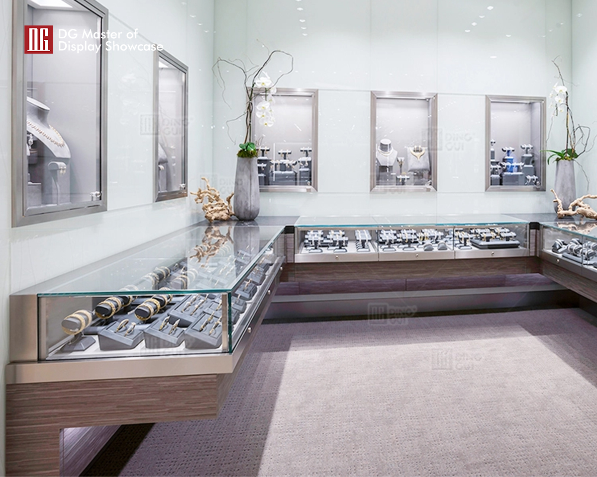 DG Showcase customized luxury jewelry store showcase modern jewellery display cabinet manufacturer 8