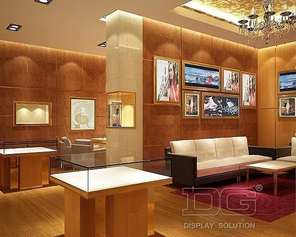 DG Showcase Πολυτελής Μόδα Λιανικής Δημιουργικό Κοσμηματοπωλείο Σχεδιασμός Ντουλαπιού Βιτρίνας 1