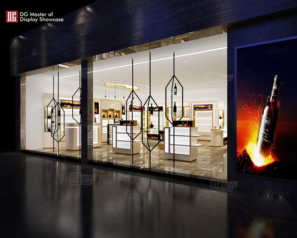 DG Showcase Customized Duty-free Shop showcase Display Tempered Glass Cabinet Dekorasyon 1