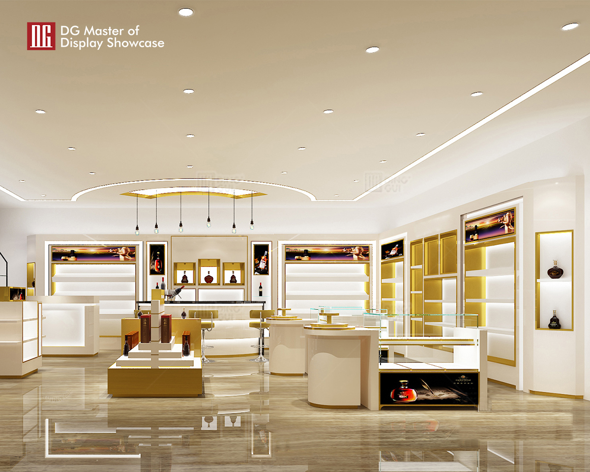 DG Showcase Customized Duty-free Shop showcase Display Tempered Glass Cabinet Dekorasyon 10