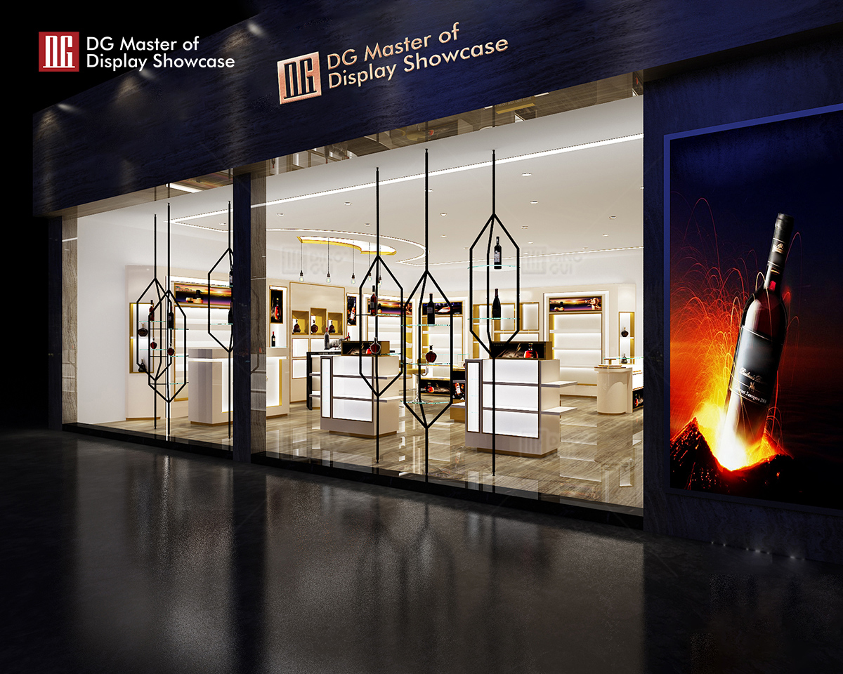 DG Showcase Customized Duty-free Shop showcase Display Tempered Glass Cabinet Dekorasyon 6