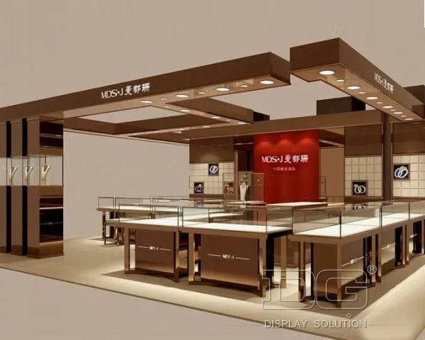 DG Showcase Wood Glass Jewelry Store Display Showcase Fashionable Design 1