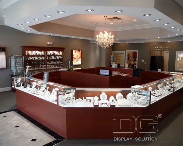 DG Showcase Custom High End Jewelry Showcase Display Mall Store Interior Design 1