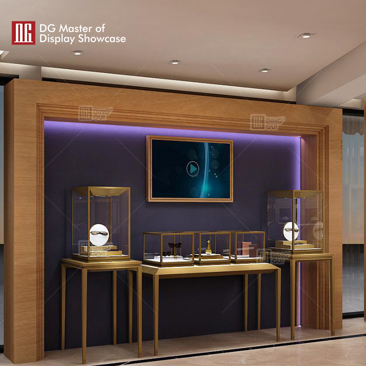 DG Showcase luxury glass optical display showcase mall showroom cabinets modern design 11