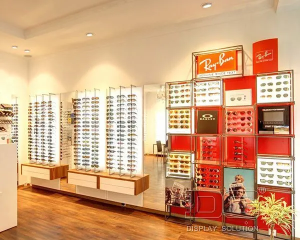 DG Showcase Luxury Wooden Glasses Store Design Optical Showcase Eyewear Display Rack 1