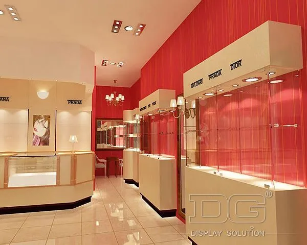 DG Showcase Optiker Möbler Trä Solglasögon Vitrinskåp Modern Stil 1