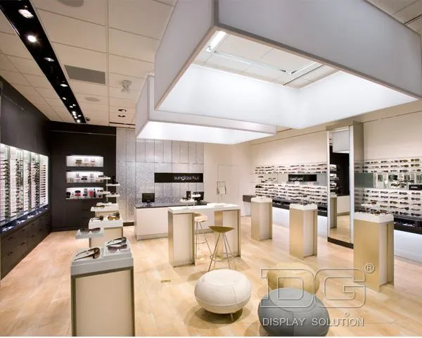 DG Showcase Fashion Optical Showcase Vitrum Temperatum Specillorum Stand Exhibens Societas 1