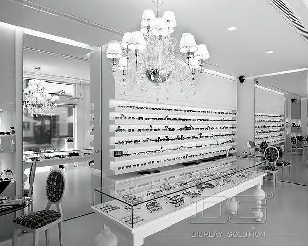 DG Showcase Wooden Optical Store Spectacle Display Showcase Company Fashion Style 1