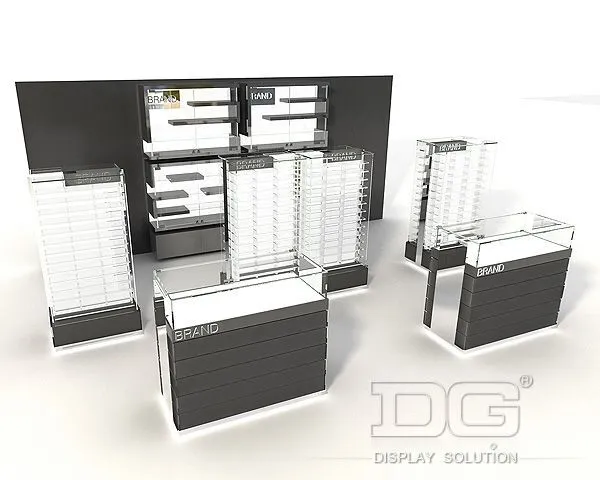 DG Showcase Luxury Design Optical Display Showcase Tempered Glass Manufacturer From China 1