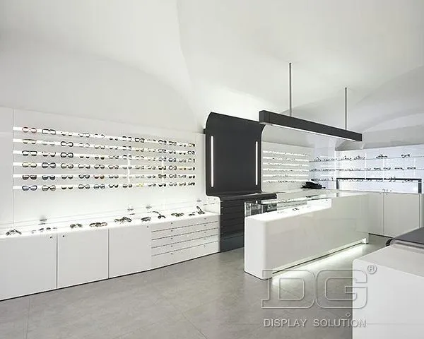 DG Showcase Elegant Eyewear Display Case Optical Showcase Furniture Rekaan Putih 1