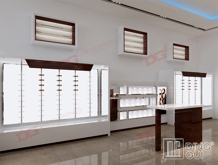 Γραφική βάση οπτικών επιτραπέζιων βιτρινών DG Showcase με φωτισμό 6