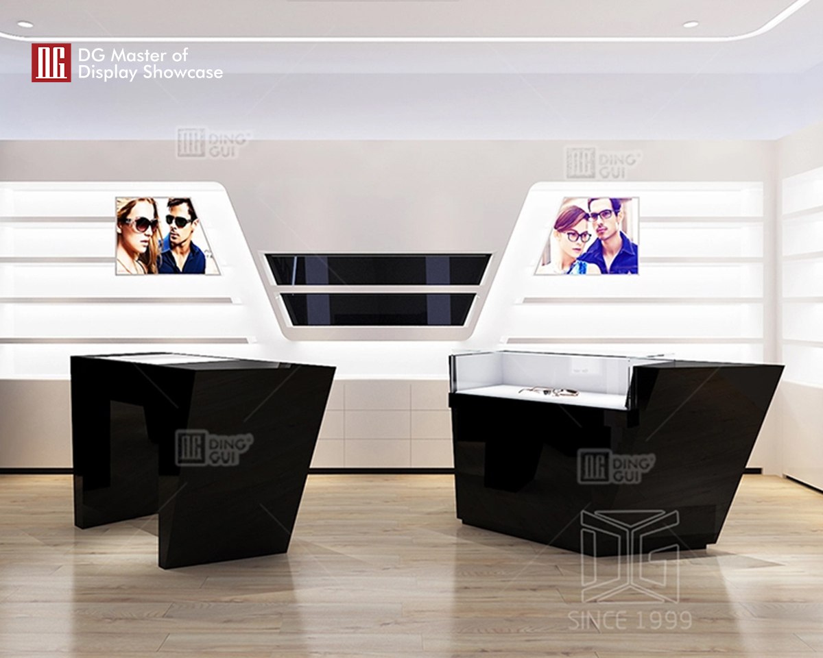 Vitrína DG Prispôsobené optické showroom sklenené vitríny s moderným dizajnom 7