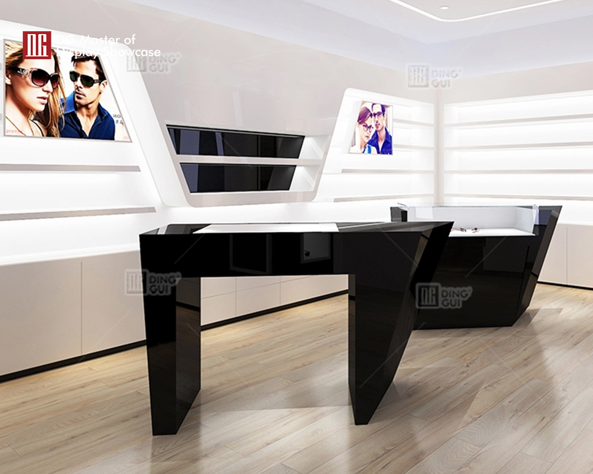 Vitrína DG Prispôsobené optické showroom sklenené vitríny s moderným dizajnom 9