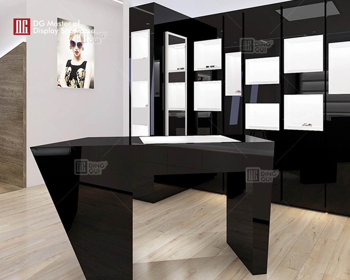 Vitrína DG Prispôsobené optické showroom sklenené vitríny s moderným dizajnom 10
