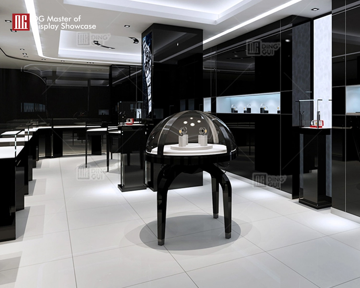 DG Showcase Fancy modern optical display showcase luxury shop wood glass cases 10