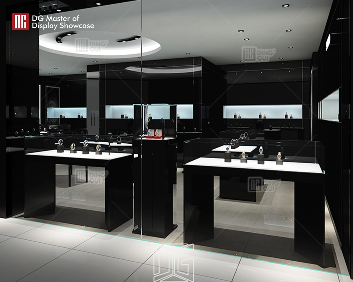 DG Showcase Fancy modern optical display showcase luxury shop wood glass cases 9