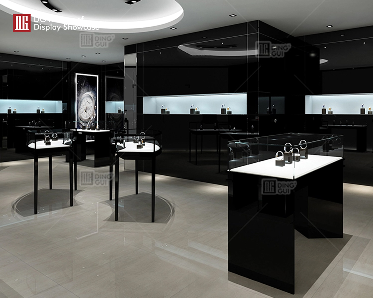 DG Showcase Fancy modern optical display showcase luxury shop wood glass cases 8