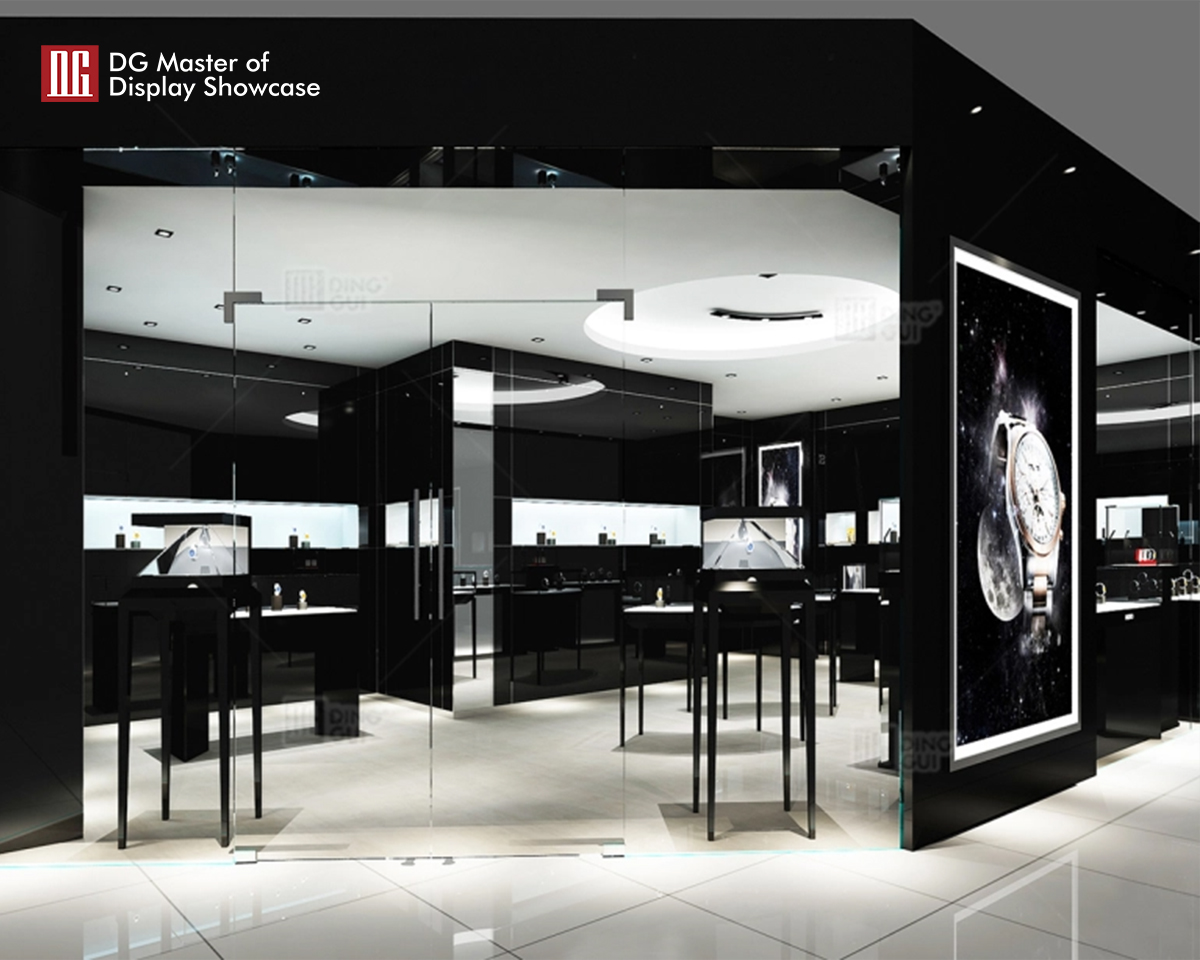 DG Showcase Fancy modern optical display showcase luxury shop wood glass cases 6