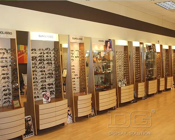 DG Showcase Luxury Optical Showcase Sunglass Wood Display Racks Tagagawa ng Chain ng Brand 1