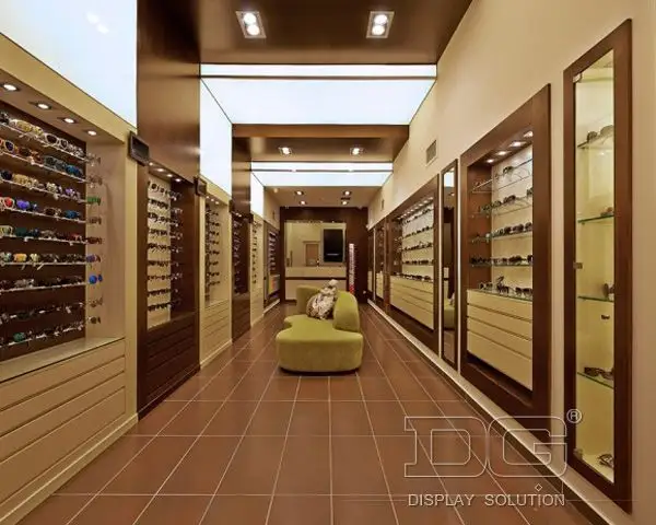 White Wooden Temper Glass Eyeglasses Cabinet - Premium Quality, Factory Direct Price 2