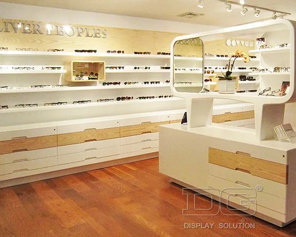 DG Showcase Elegant Optical Store Showcase Kayu Sunglasses Display Case 1