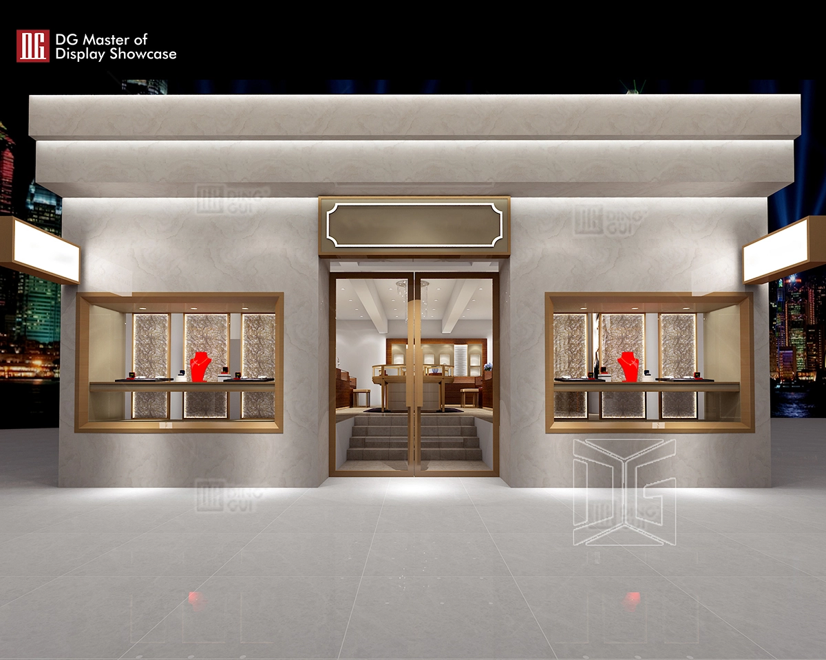 DG Showcase luxury optical store cabinet gold display showcase counter customizable 1