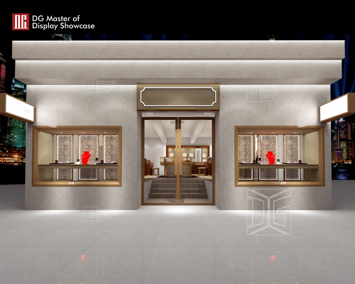 DG Showcase luxury optical store cabinet gold display showcase counter customizable 7