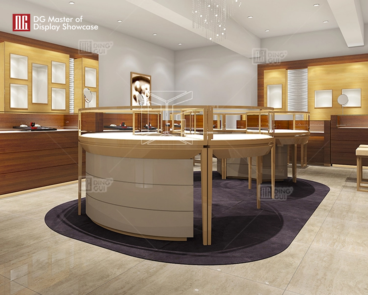 DG Showcase luxury optical store cabinet gold display showcase counter customizable 10