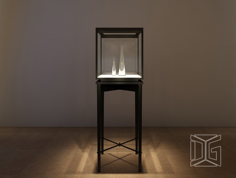 Black Stainless Steel Jewelry Store Display Furniture