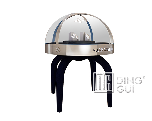  Black Sit Down Clear Glass Alahas Display Case 