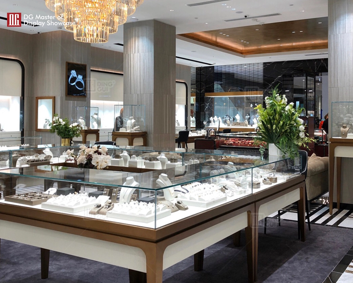 DG Showcase naka-customize na luxury jewelry store display showcase high end jewellery cabinet 1
