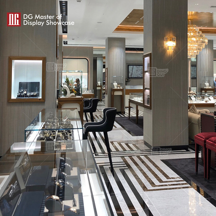 DG Showcase naka-customize na luxury jewelry store display showcase high end jewellery cabinet 8