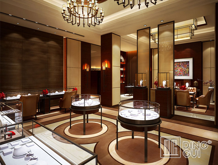 DG Showcase alahas display cabinet libreng nakatayo alahas cabinet showcase tindahan palamuti 4