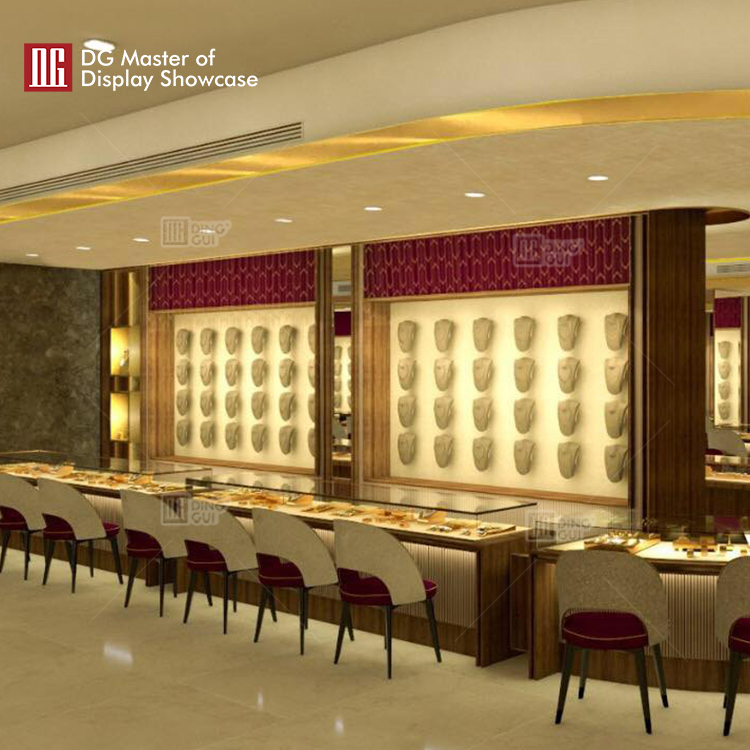 DG Showcase High End Jewelry Display Showcase Customized Jewellery Shop Counter Modern Design 9